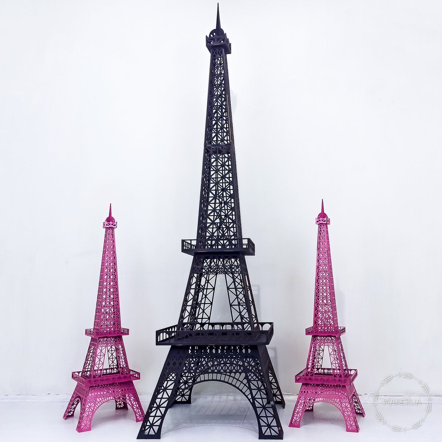 Black Eiffel Tower 3D sculpture statue large huge life size lifesize wedding birthday flower balloon figurine home decor arch backdrop Paris