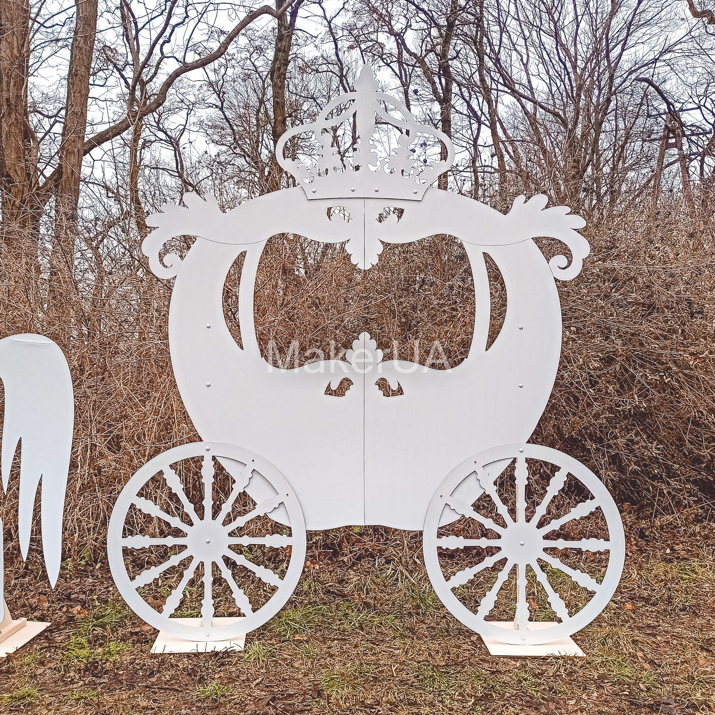 Horse Carriage Decorations birthday wedding baby shower princess girl decor free standing life size unicorn coach event party props photo booth