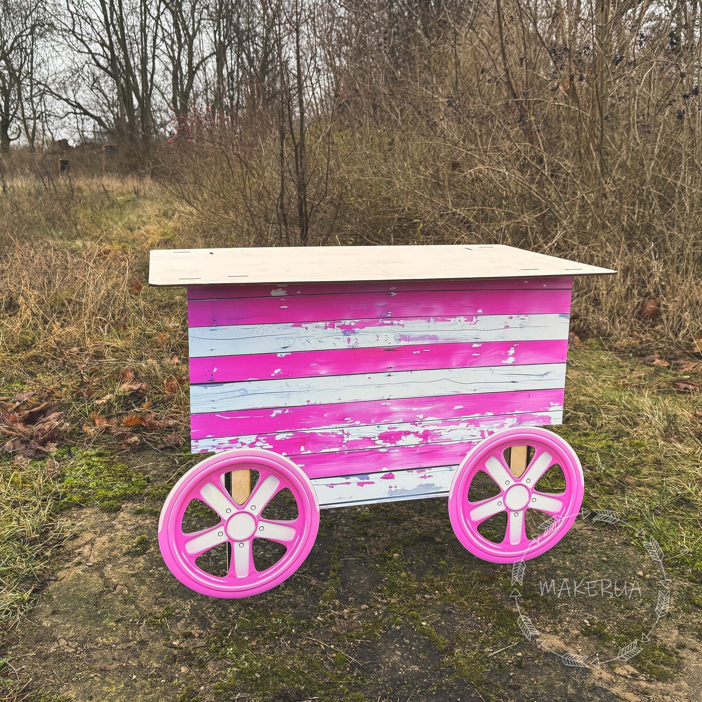 Sweet Candy Cart Birthday Wedding Party Props Decorations Cake Stand Table Barbie Pink Girl Wheel Display Carriage Bar Baby Shower Event Decor