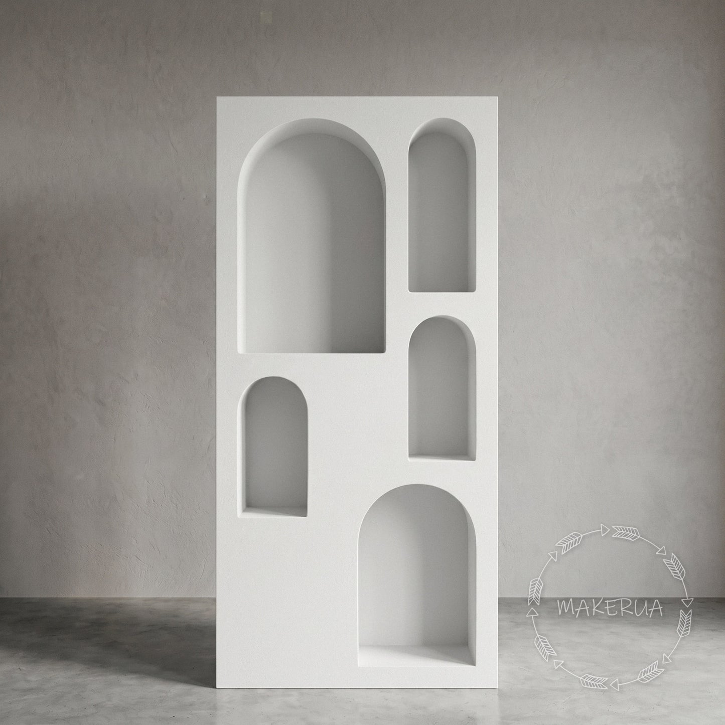3D Backdrop with shelf stand for candles flowers candy goods arch decor birthday wedding event party decorations | B32 - MakerUA