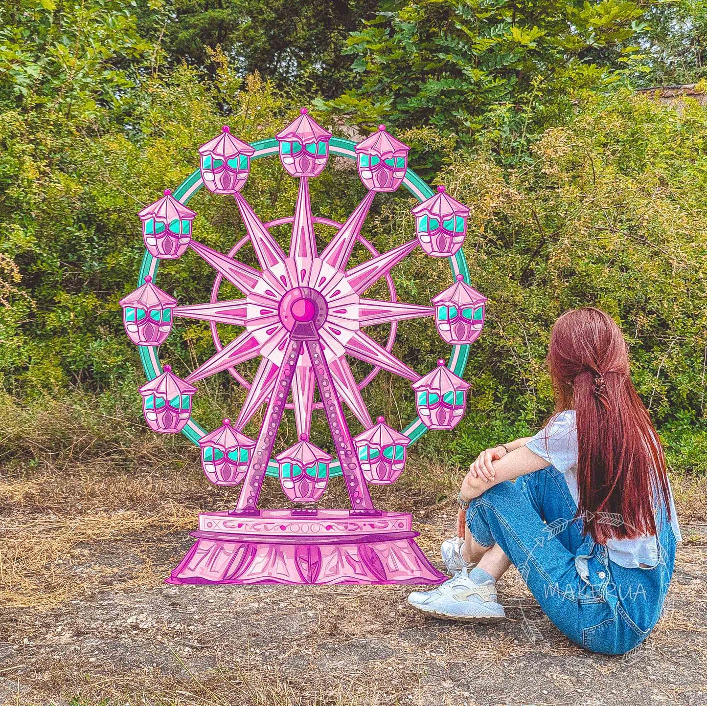 Ferris Wheel backdrop for birthday wedding party decorations with uv print