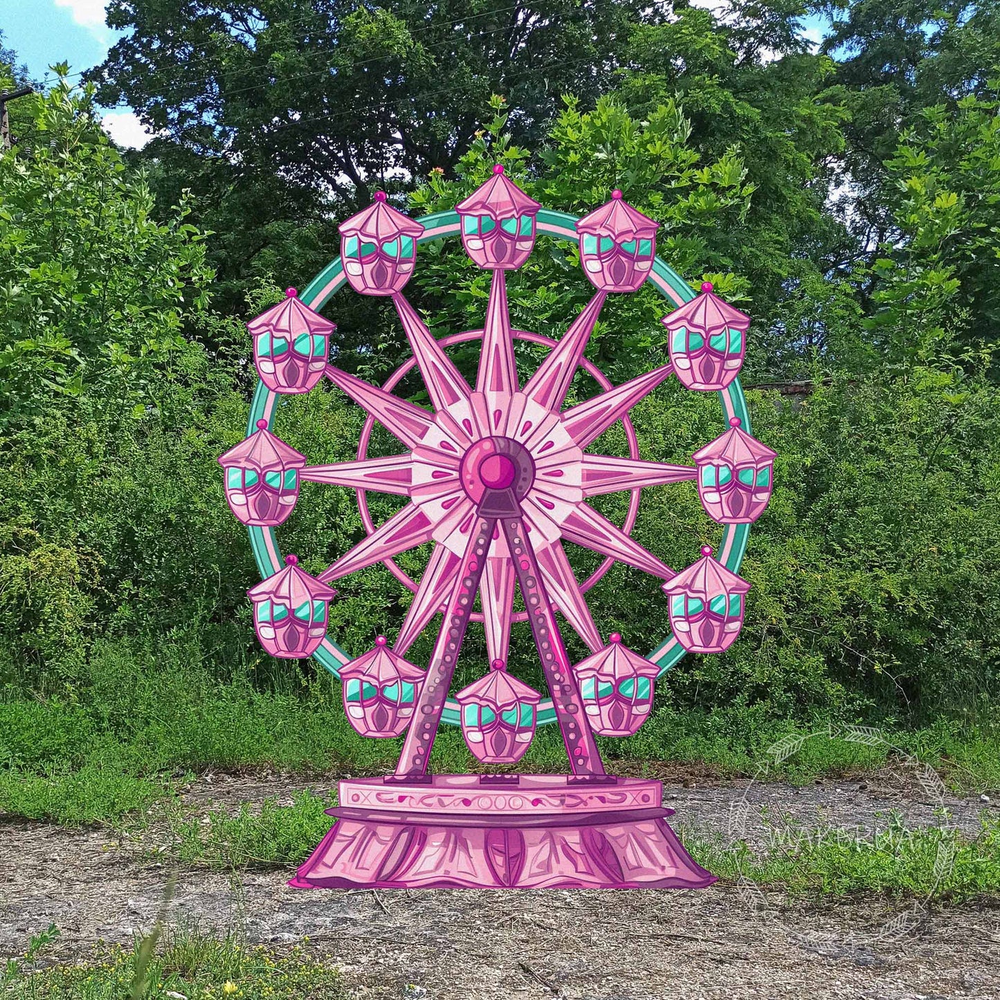 Ferris Wheel backdrop for birthday wedding party decorations with uv print