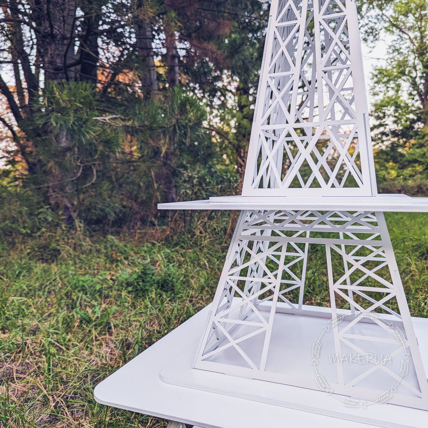 White Eiffel Tower Cake Stand Display Table Buffet Market Dessert Cupcake Sweet Candy Cart Bar Donut Party Props Birthday Wedding Christmas Decor