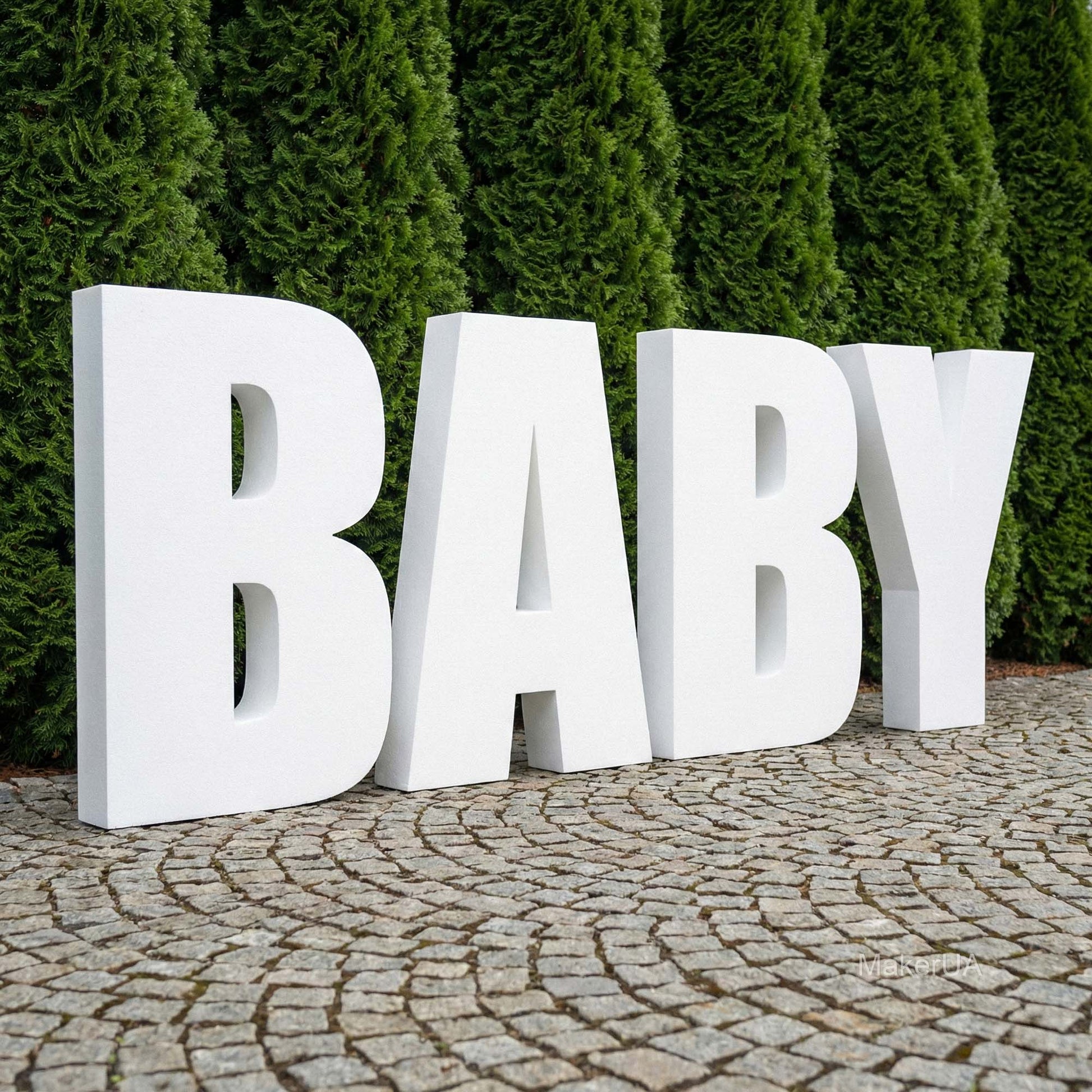 Styrofoam BABY letters large styrofoam 3D decoration made of styrofoam wedding decor - MakerUA