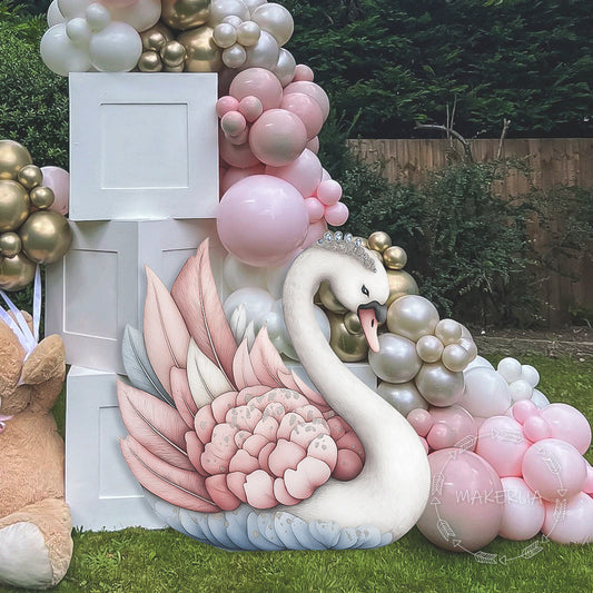 Swan Printed Decor for Birthday Wedding Baby Shower Cute Cutouts Home Room Wall Art Party Props Decorations