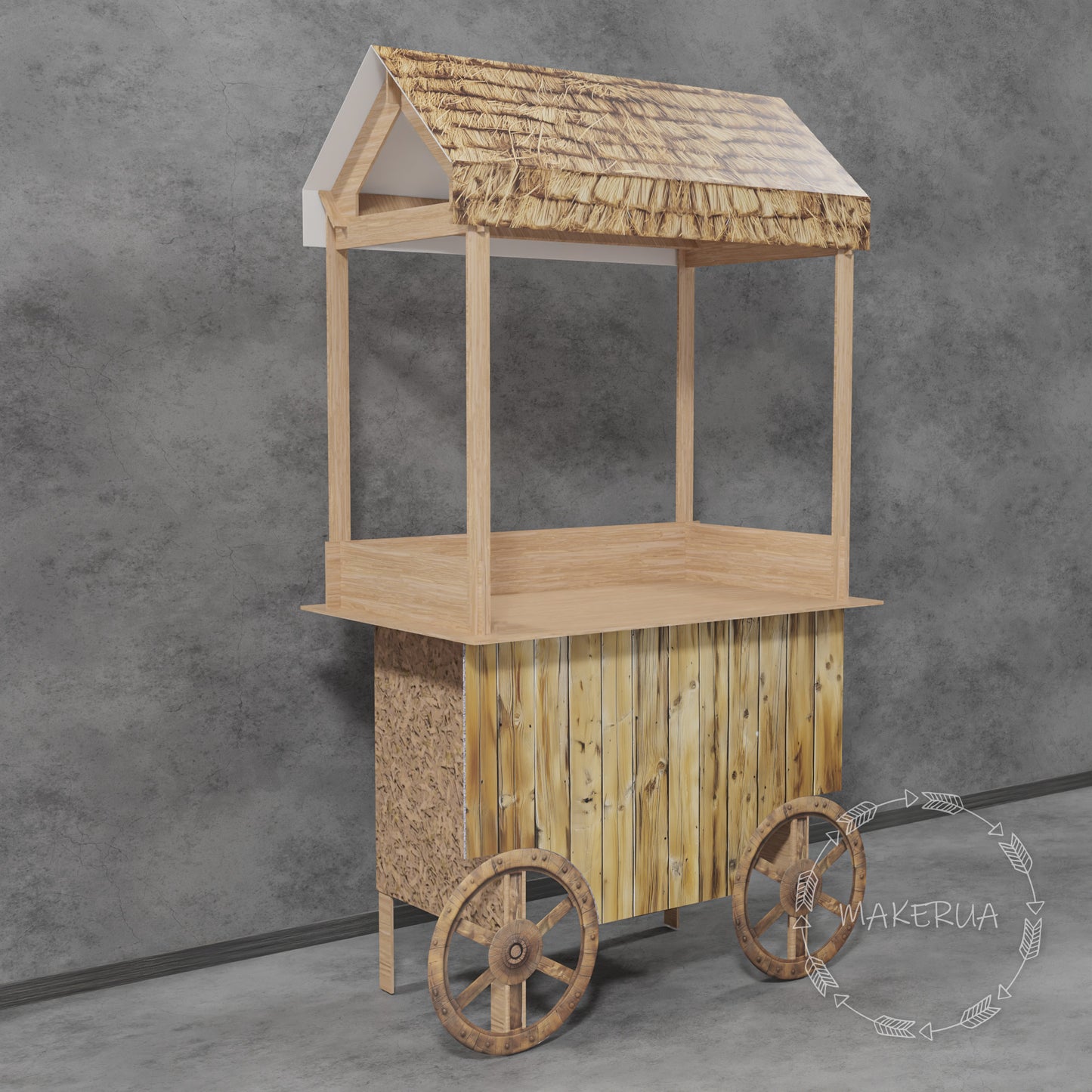 Sweet Candy Cart Birthday Party Props Decorations rustic wooden