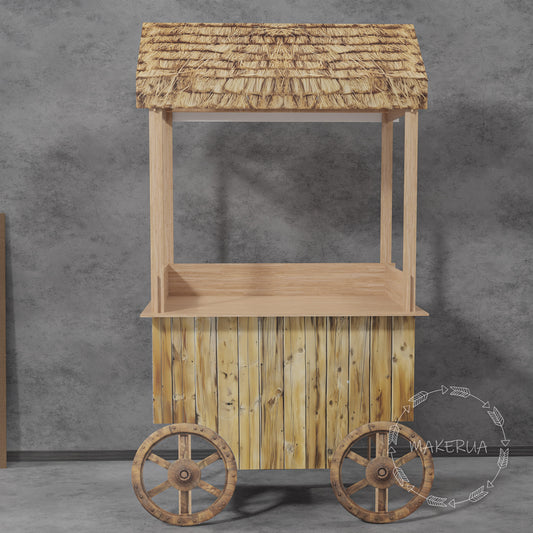 Sweet Candy Cart Birthday Party Props Decorations rustic wooden 2