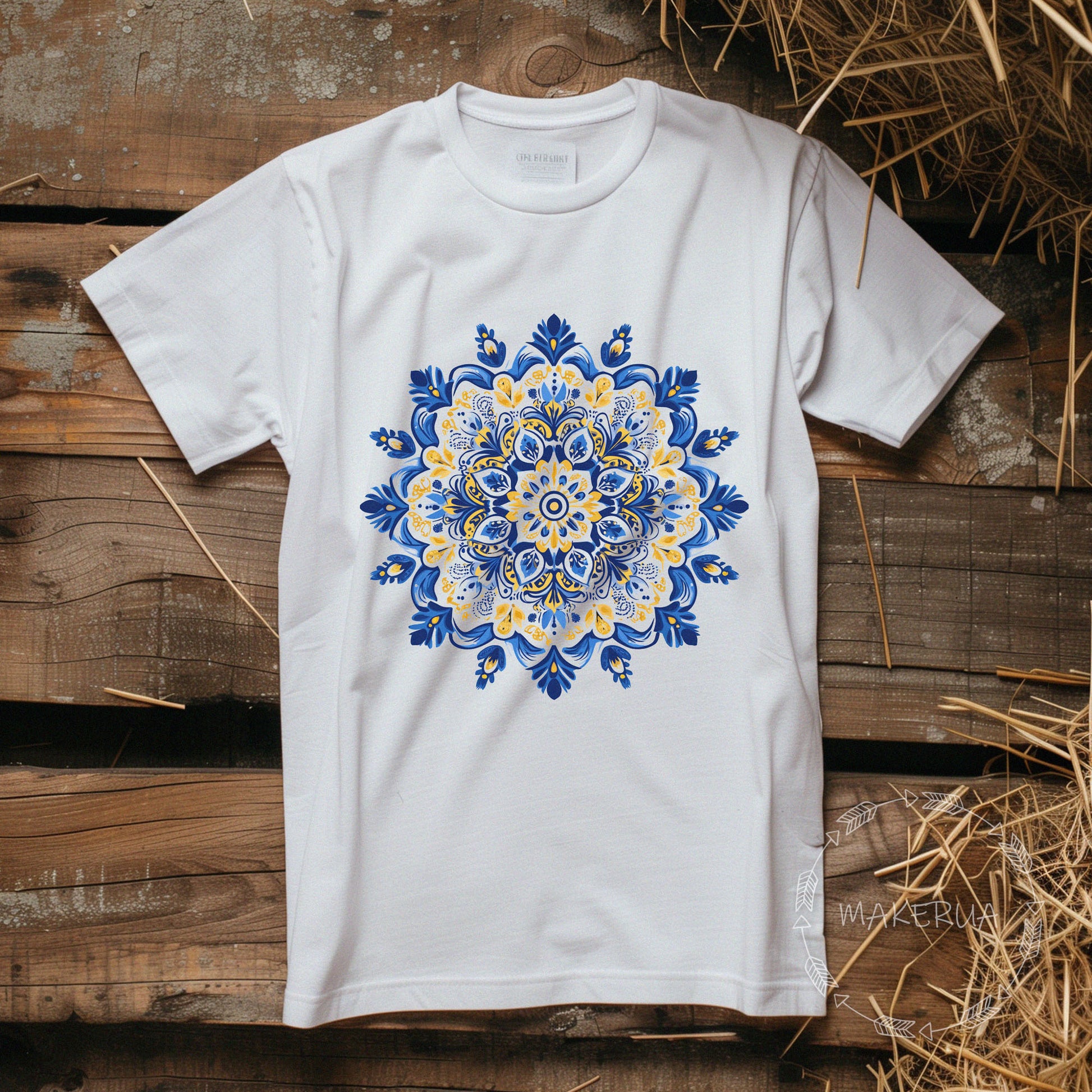 T-shirt Ukraine traditional national painted embroidery style mandala
