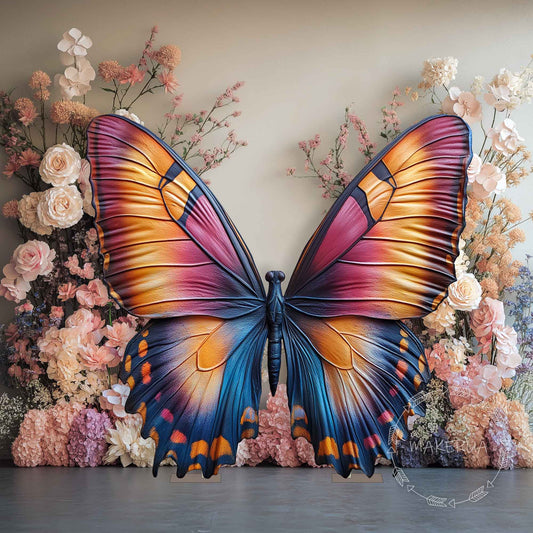 Butterfly Backdrop for birthday wedding event party styling photo booth prop balloon decoration arch boho wings christening stand panel decor