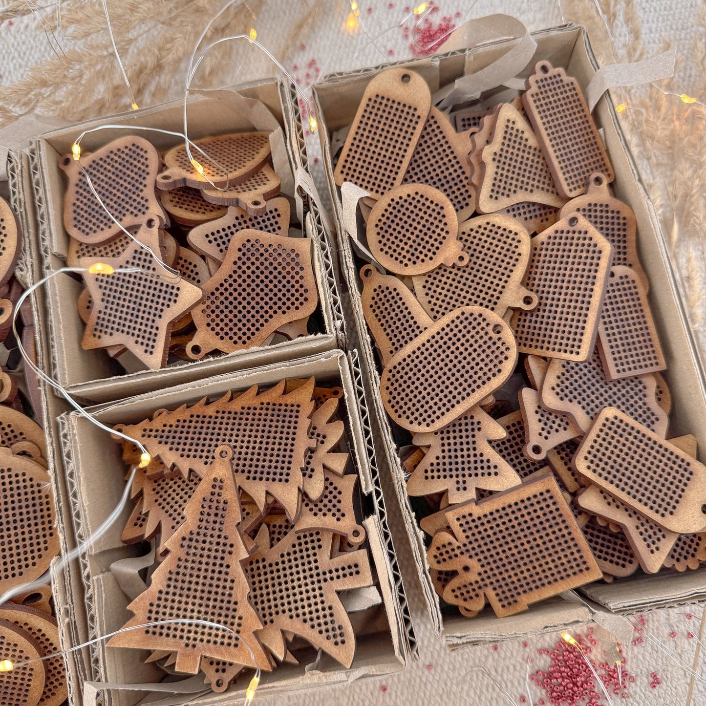 Wooden Cross Stitch Blank Base Embroidery Christmas Ornaments etsy top 1