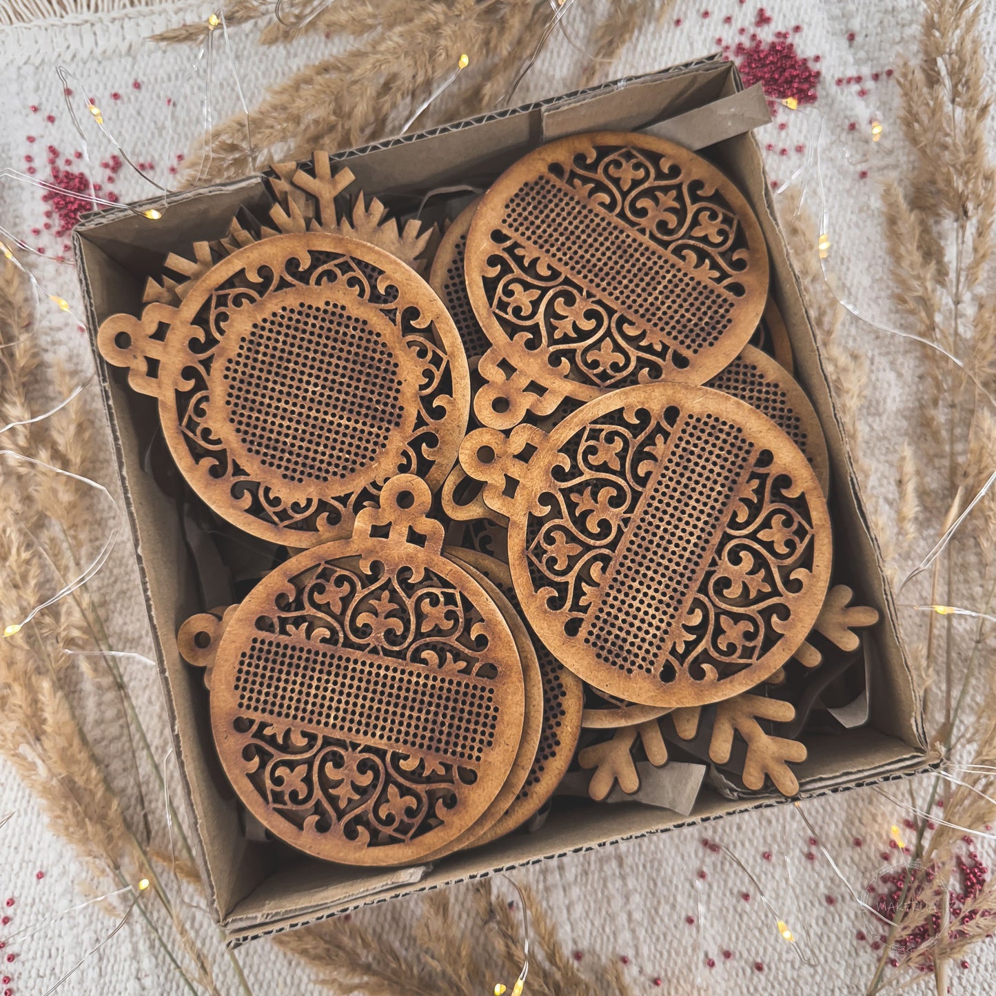 Wooden Cross Stitch Blank Base Embroidery Christmas Ornaments etsy top 5