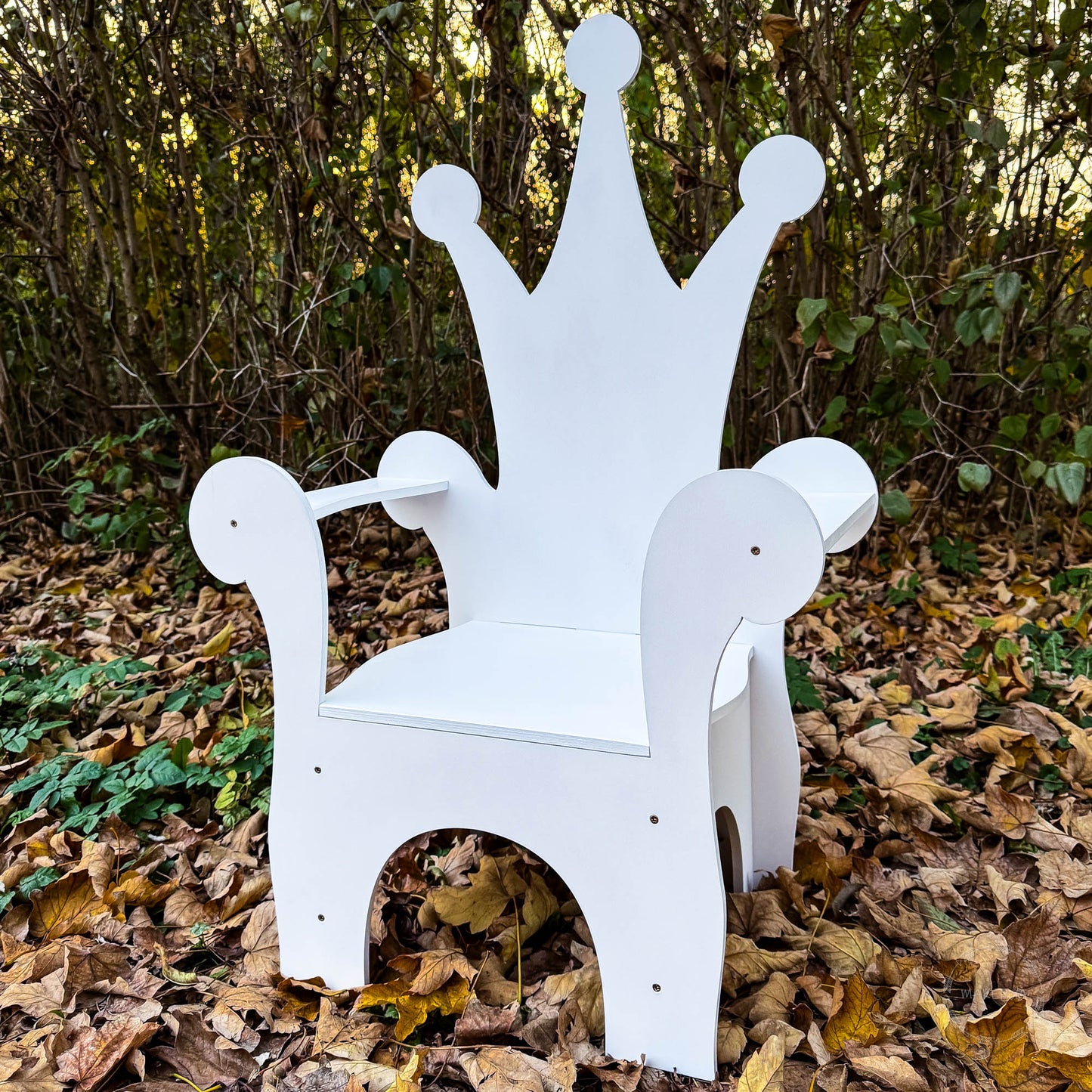 Wooden throne chair for birthday party decoration baby girl boy event prop photo booth C02PL90 - MakerUA