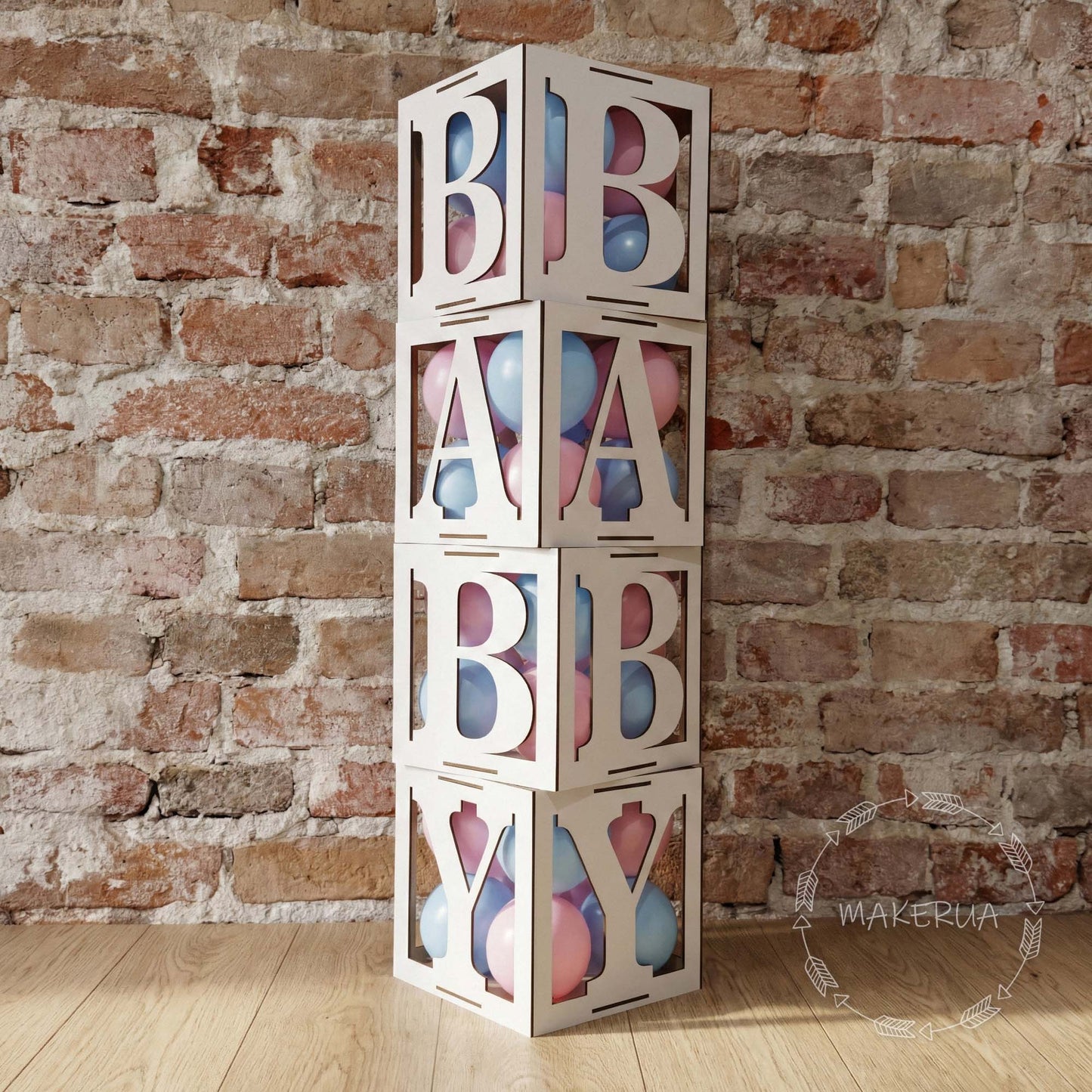 White Box with numbers letters 0-9 A-Z text baby name love Custom