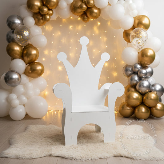 Chair for birthday party decorations photo props royal throne king kingdom christmas gift boy girl decor C02 - MakerUA