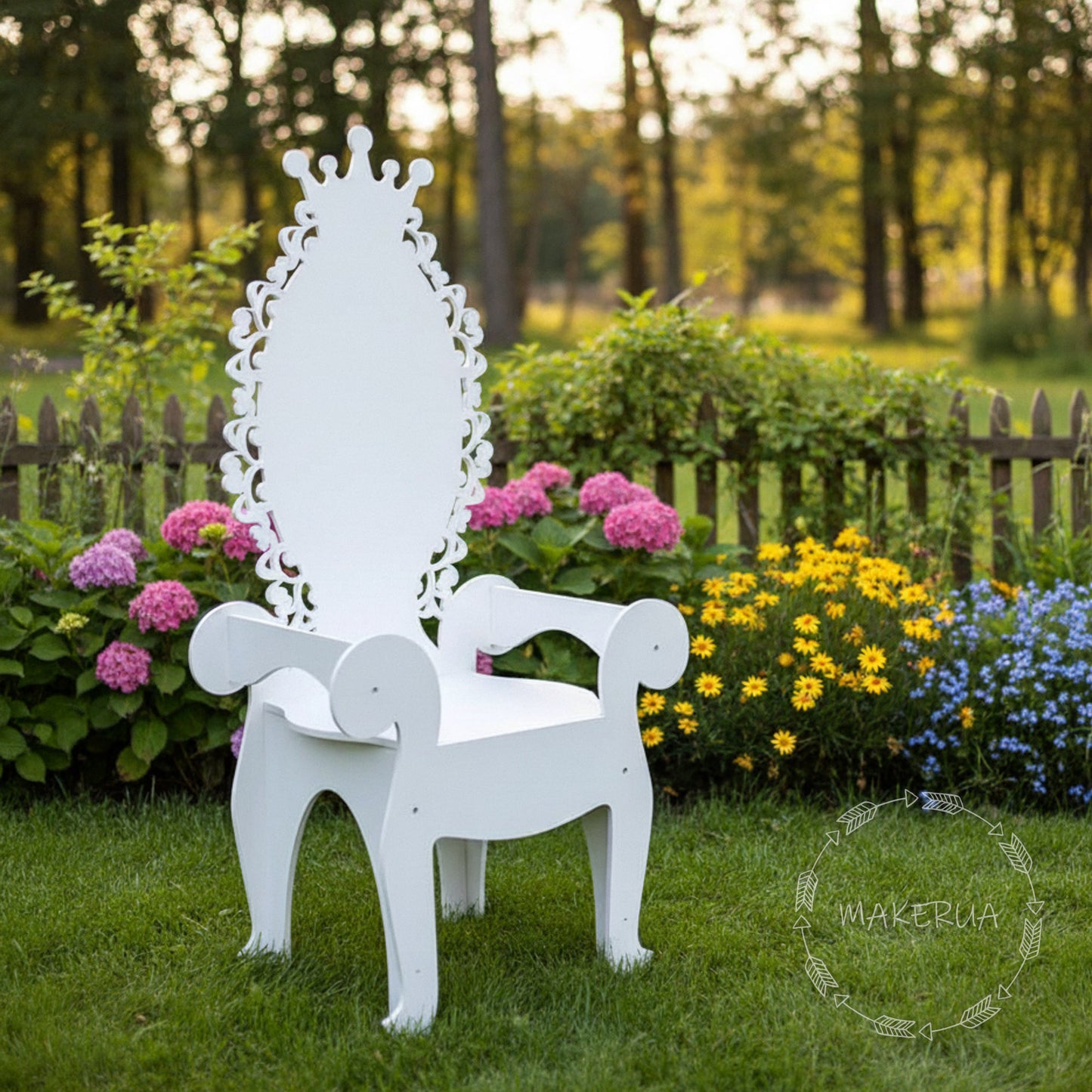 Chair for birthday party decorations photo props royal throne king kingdom christmas gift boy girl decor C04 - MakerUA