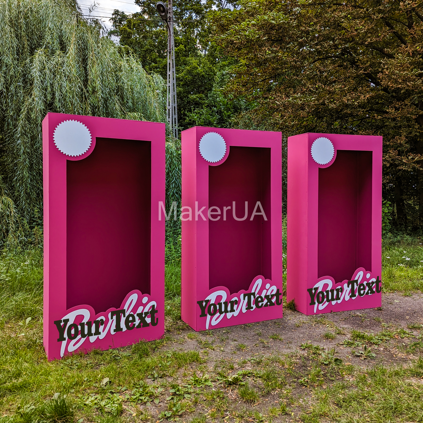 Pink Photo Box Decorations Birthday Party Prop Frame Life Size Lifesize Personalized Name Girl Booth Custom Decor