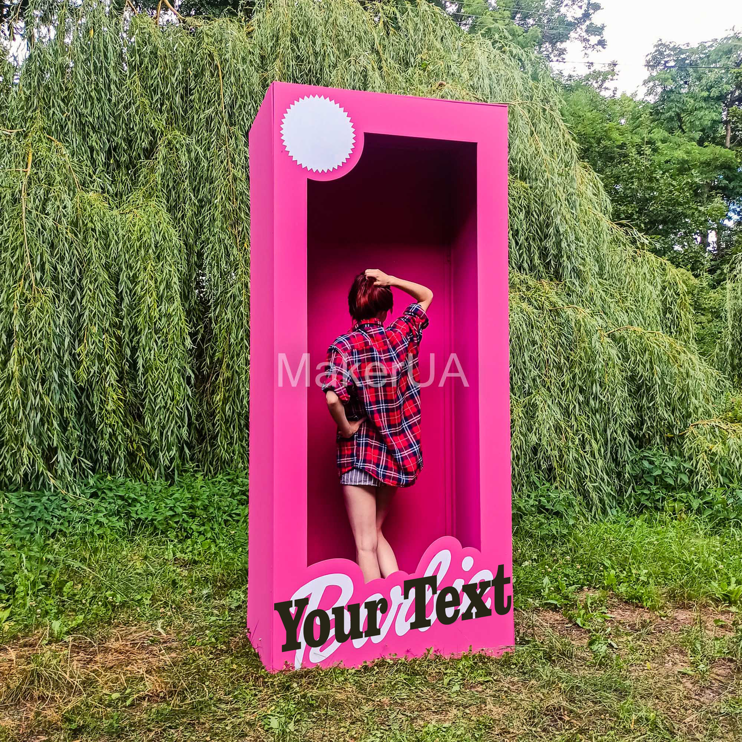 Pink Photo Box Decorations Birthday Party Prop Frame Life Size Lifesize Personalized Name Girl Booth Custom Decor