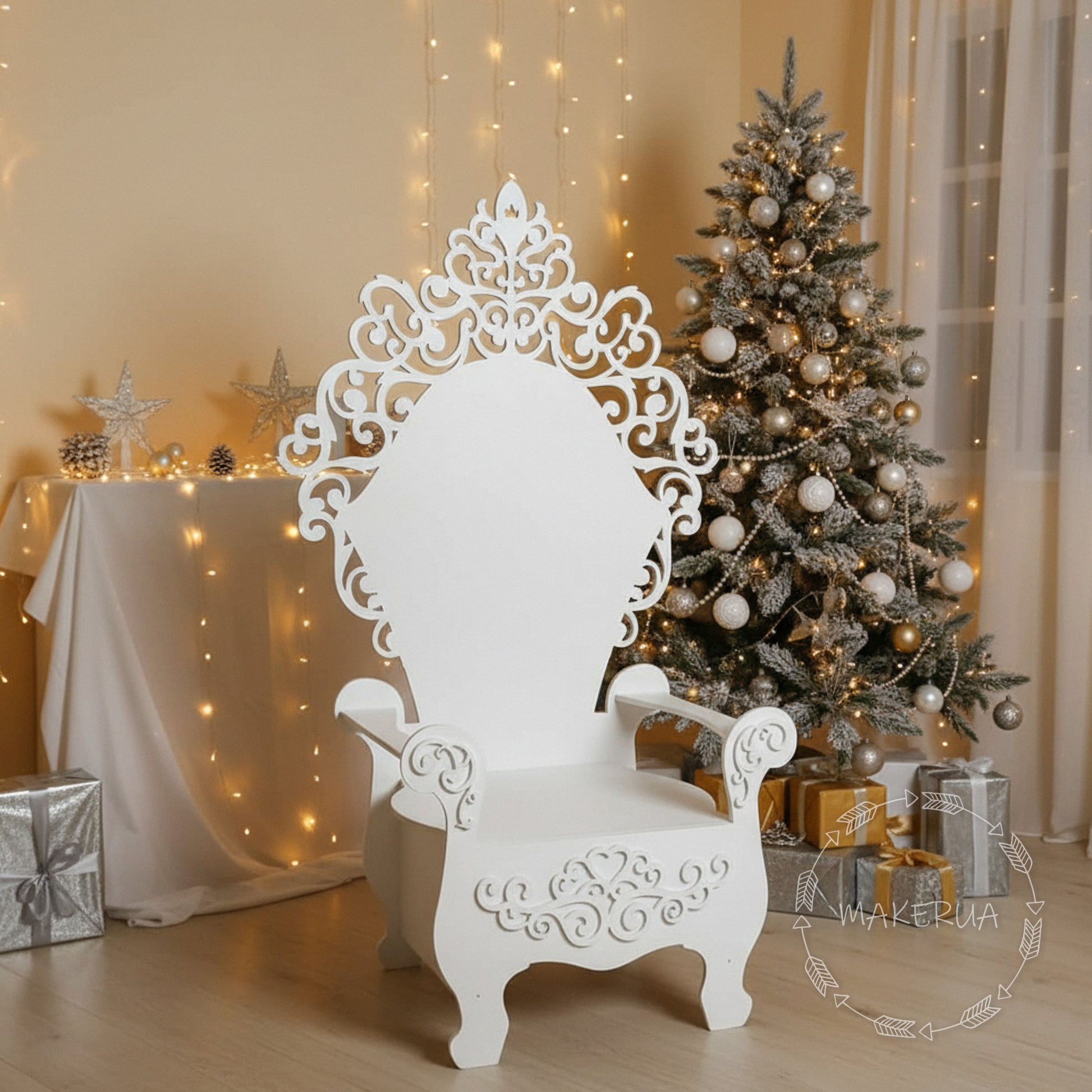 Chair for birthday party decorations photo props royal throne king kingdom christmas gift boy girl decor C08 - MakerUA