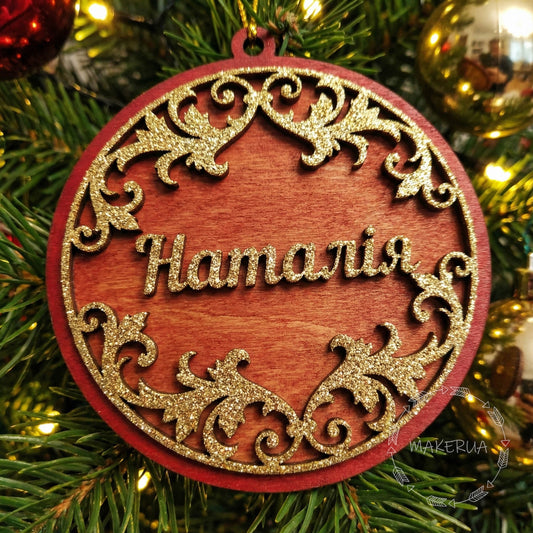 Personalized Christmas Ornaments Name Wooden Decorations Tree Hanging Kindergarten Gift Classmate Preschool Keepsake Teacher Student Decor Style A