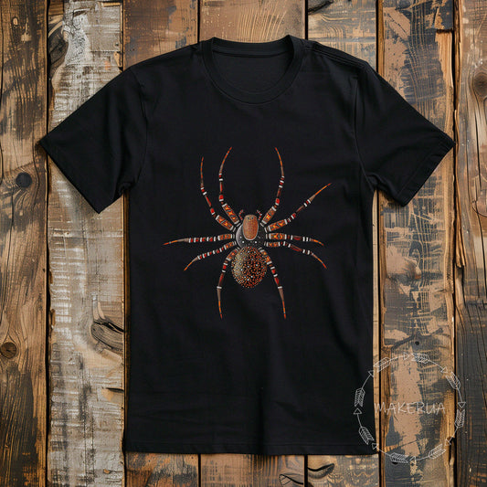 T-shirt spider aborigines australia style white black tee shirt print gift birthday