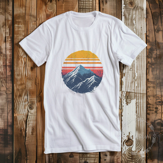 T-shirt mountain winter camping travel trip white cotton tee shirt print gift birthday