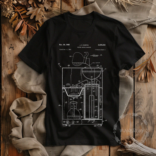 T-shirt coffee barista cafe black white cotton tee shirt print gift birthday