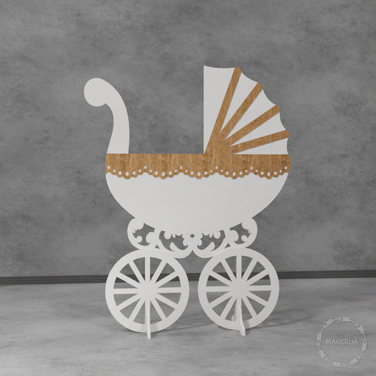 Baby Carriage Coach Decorations shower birthday party wedding event party prop supplies girl boy pink blue gender reveal balloon box decor 04