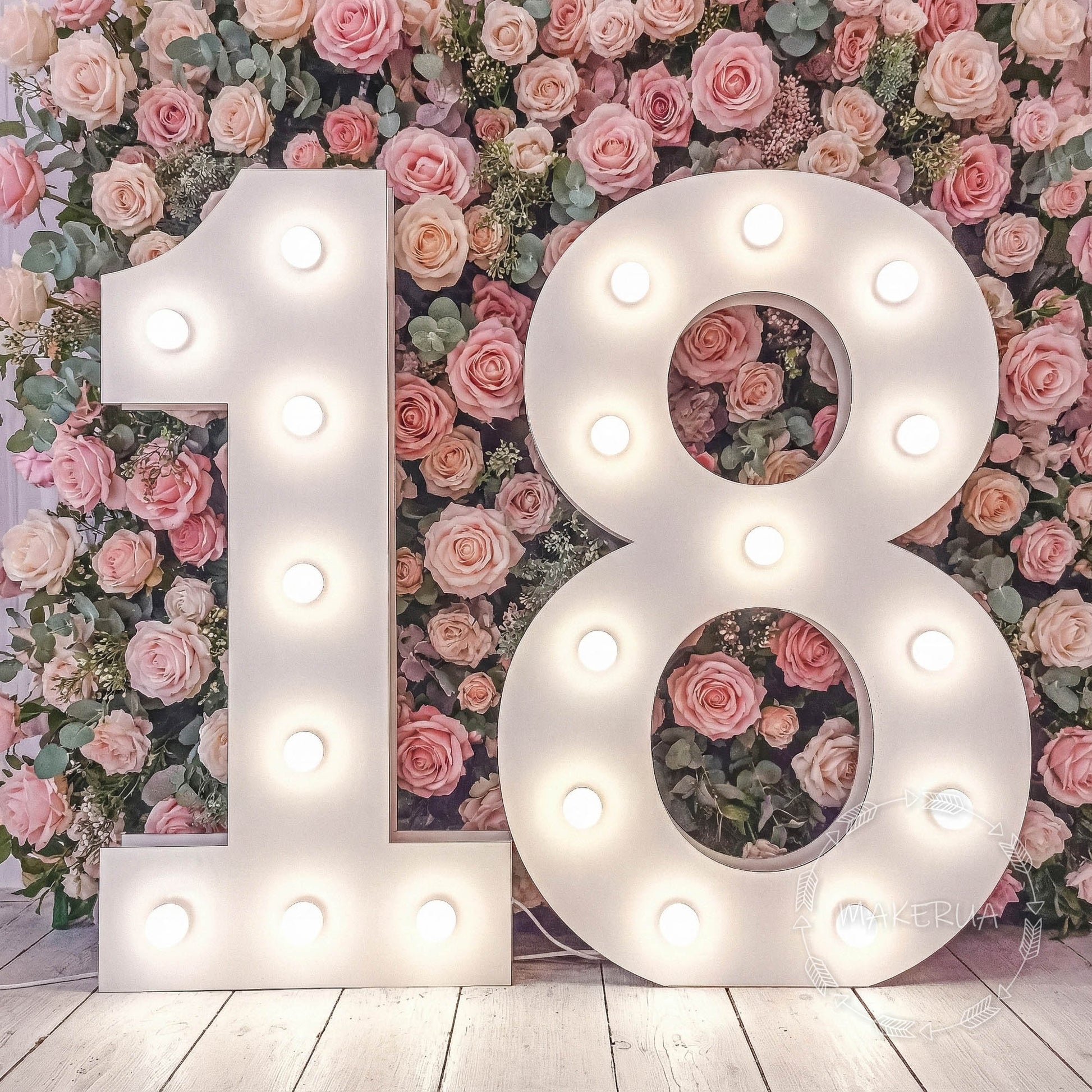 Giant Light Up Numbers 18 18th Birthday Decoration White Marquee Letters Party LED Bulbs