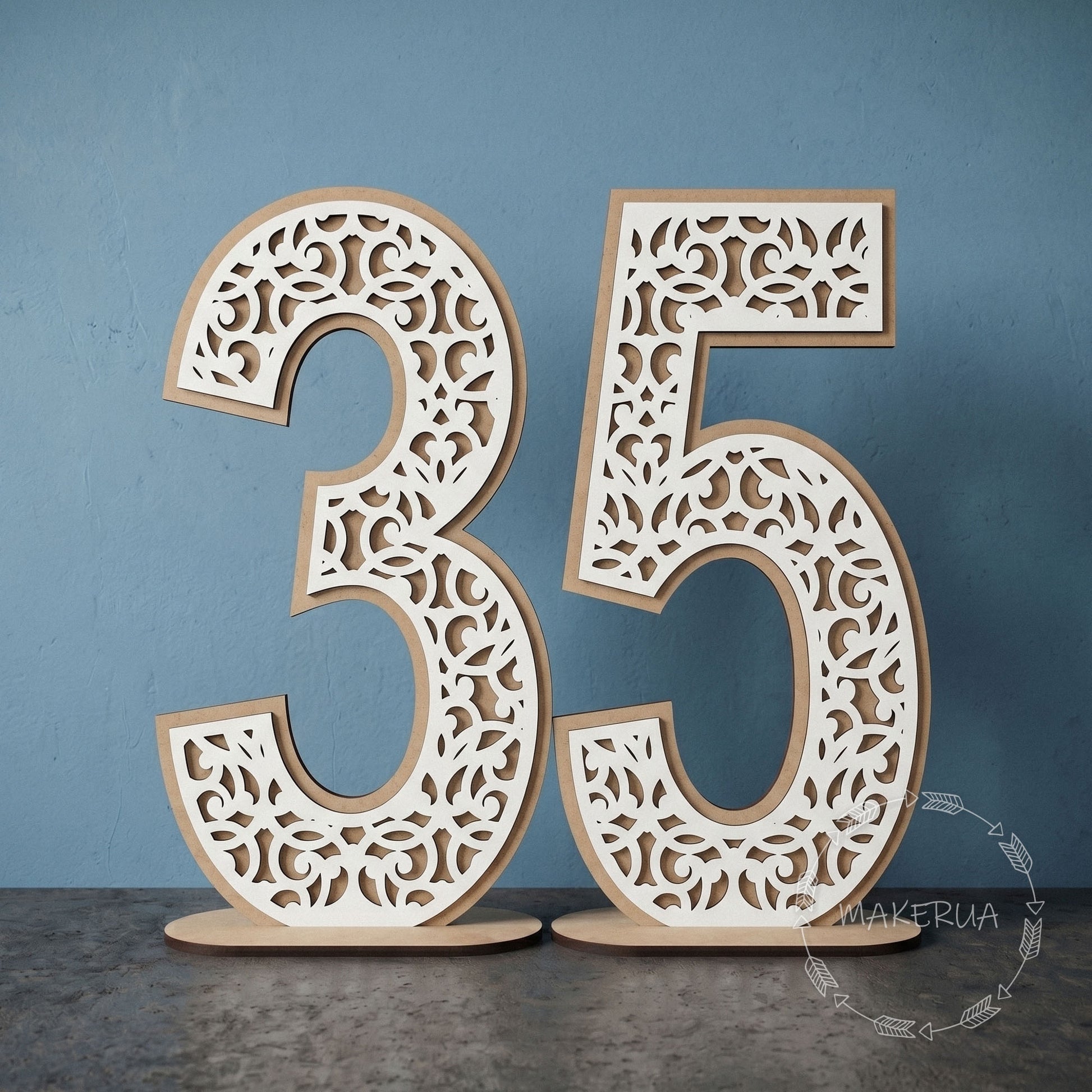 Numbers 0 1 2 3 4 5 6 7 8 9 for birthday party decor decorations - MakerUA