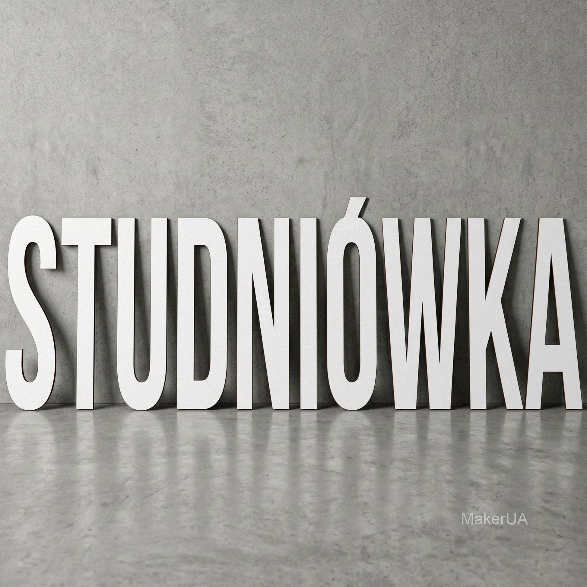 White letters STUDNIÓWKA without stand - MakerUA
