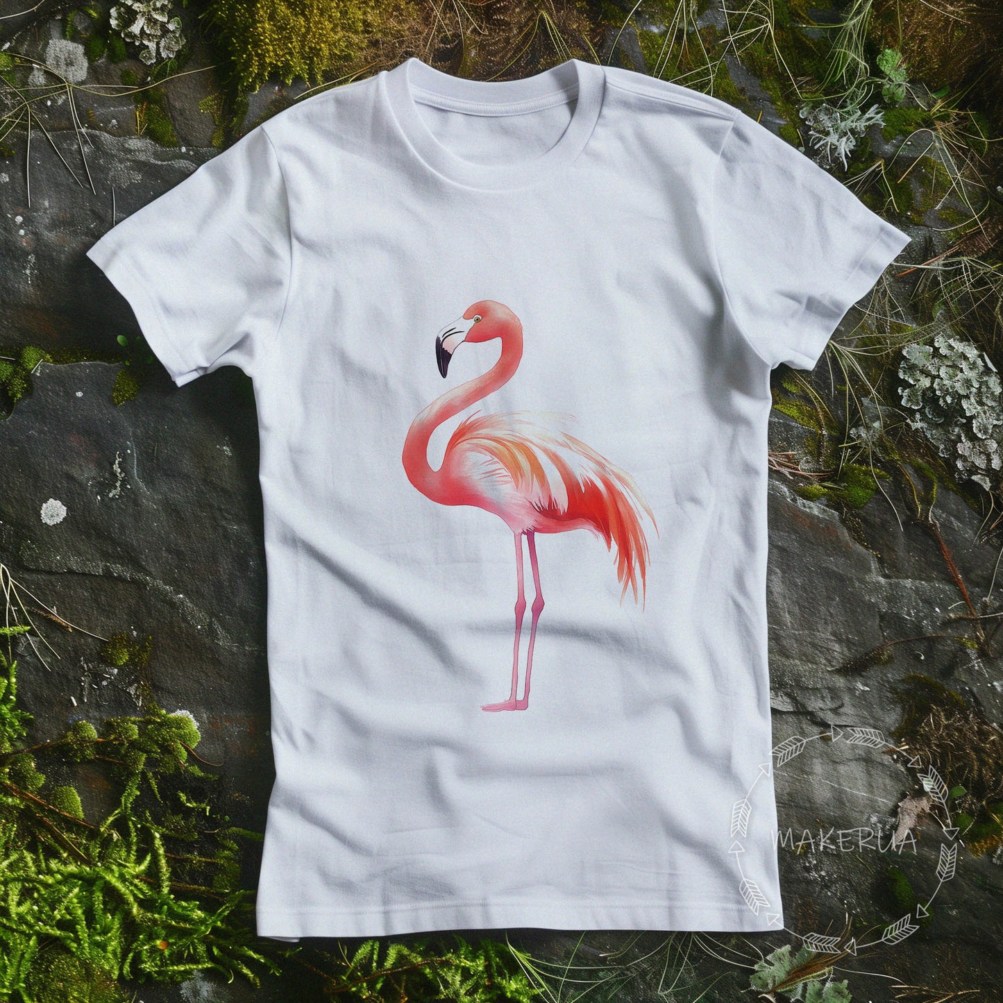 T-shirt flamingo beach sea florida yukatan white cotton tee shirt print gift birthday