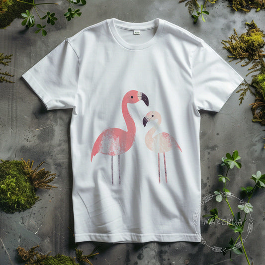 T-shirt flamingo beach sea florida yukatan white cotton tee shirt print gift birthday