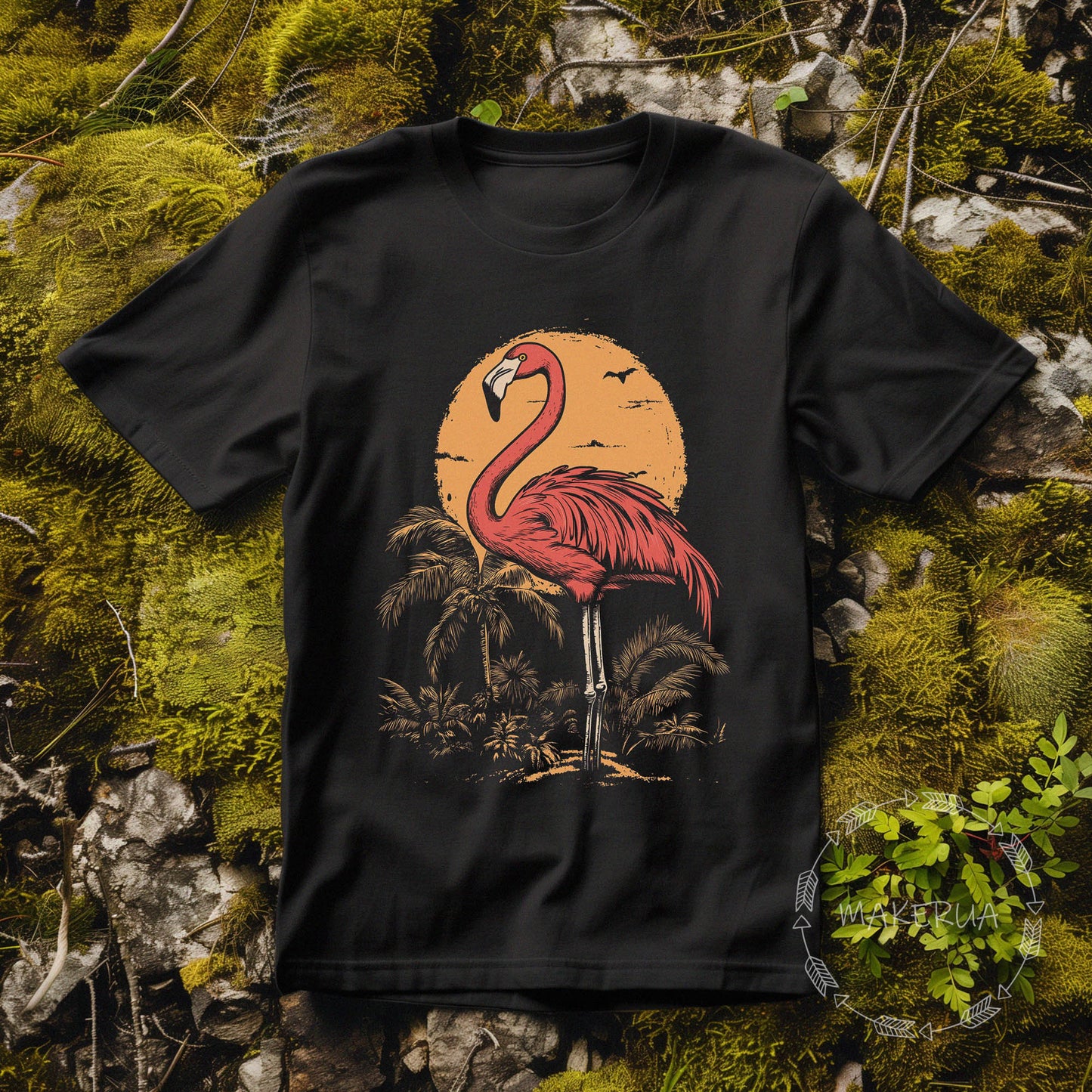 T-shirt flamingo beach sea florida yukatan white cotton tee shirt print gift birthday