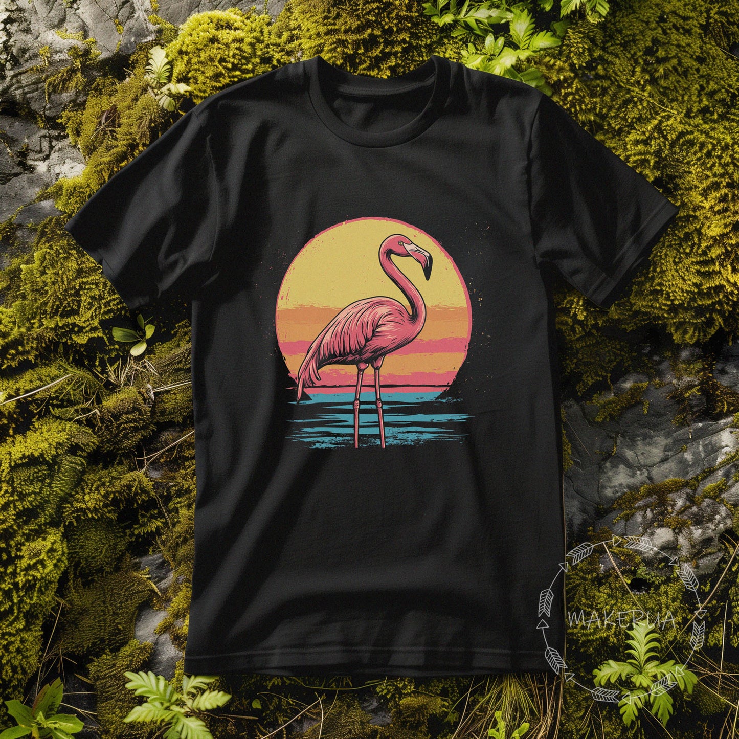 T-shirt flamingo beach sea florida yukatan white cotton tee shirt print gift birthday