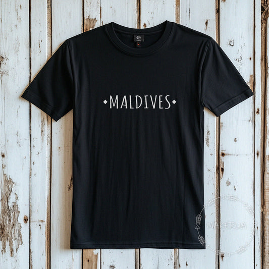 T-shirt maldives island beach white cotton tee shirt print gift birthday