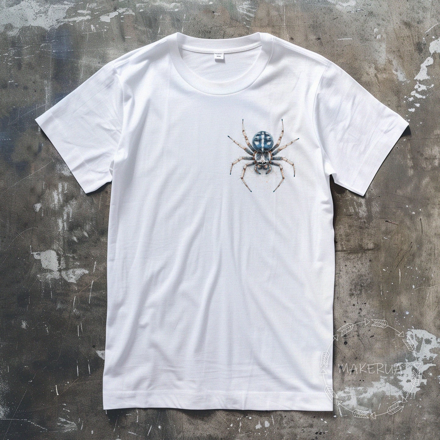 T-shirt spider tarantula white cotton tee shirt print gift birthday