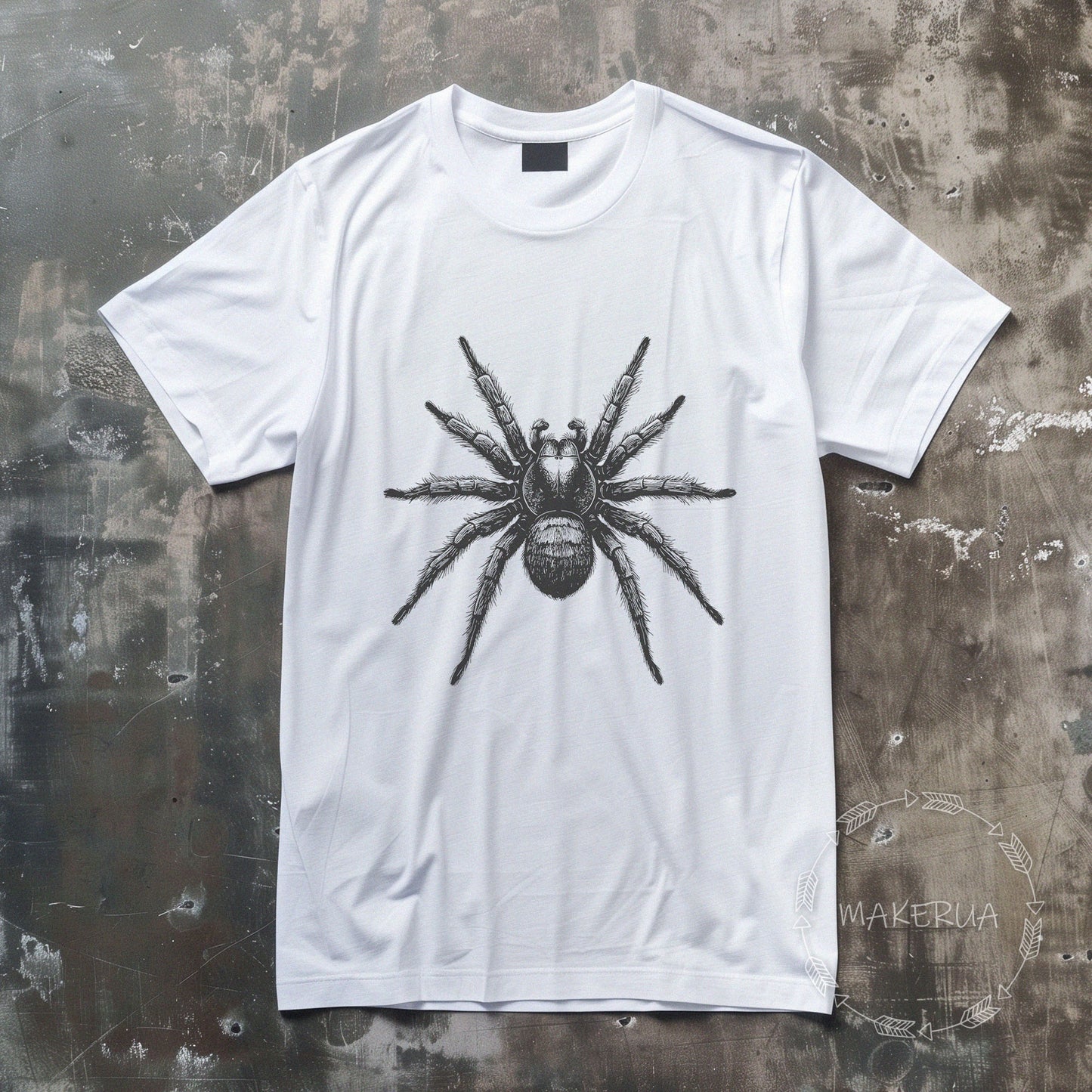 T-shirt spider tarantula white cotton tee shirt print gift birthday