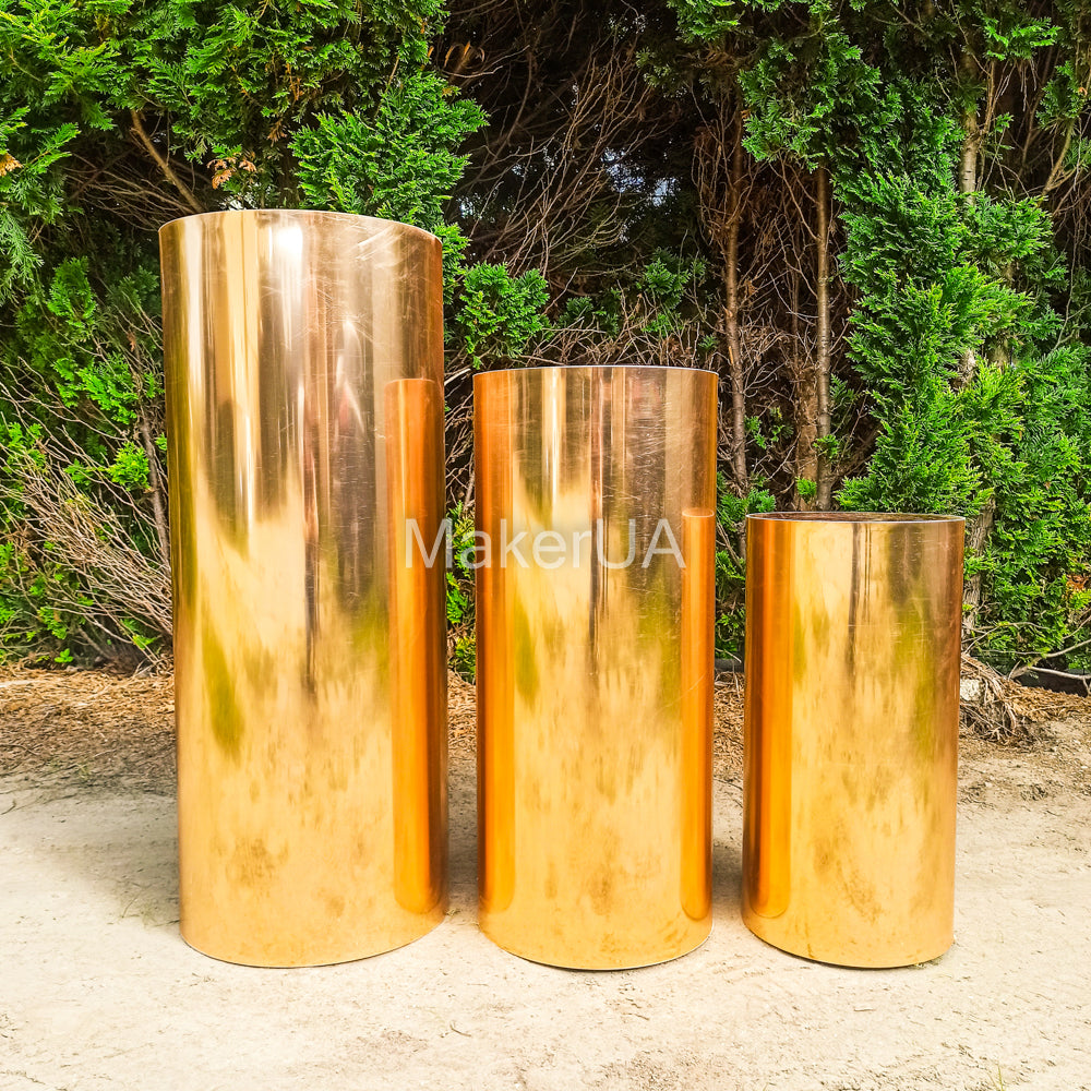 plinth stand column cylinder pedestal display pillar gold white black top