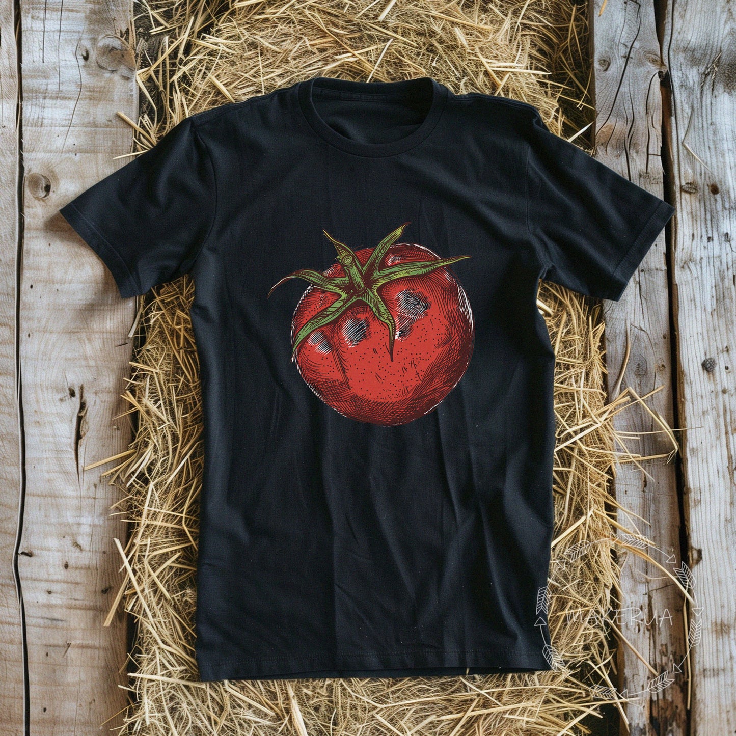 T-shirt tomato garden tomatoes farm white cotton tee shirt print gift birthday