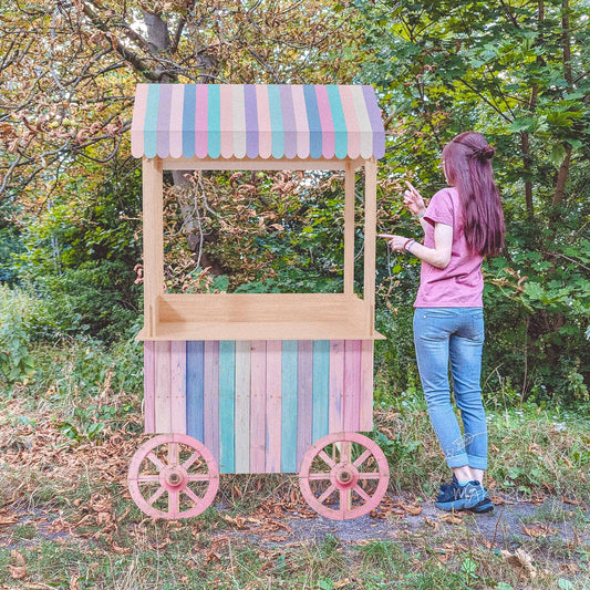 Sweet Candy Cart Birthday Wedding Party Props Decorations Cake Stand Table Pink Girl Ice Wheel Display Carriage Bar Baby Shower Event Decor