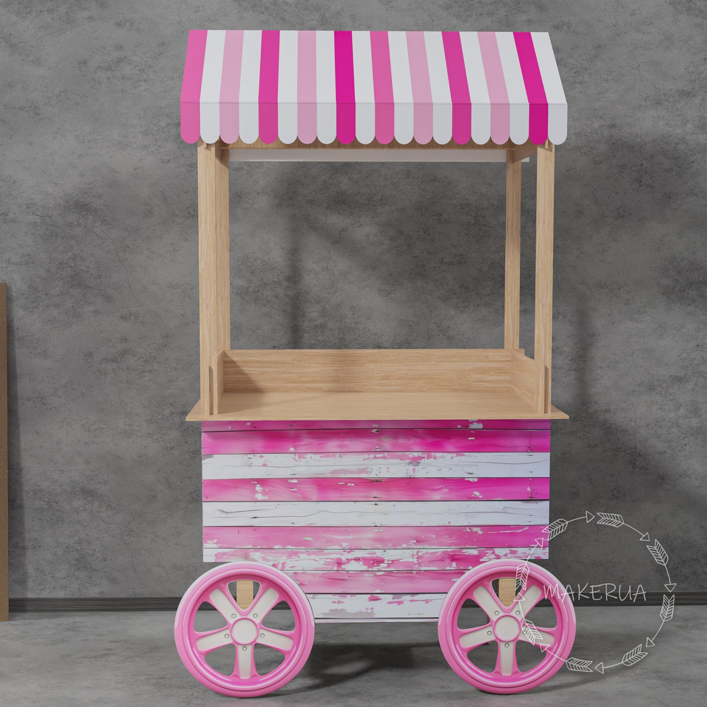 Sweet Candy Cart Birthday Wedding Party Props Decorations Cake Stand Table Barbie Pink Girl Wheel Display Carriage Bar Baby Shower Event Decor