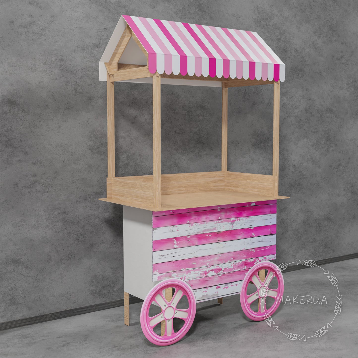 Sweet Candy Cart Birthday Wedding Party Props Decorations Cake Stand Table Barbie Pink Girl Wheel Display Carriage Bar Baby Shower Event Decor