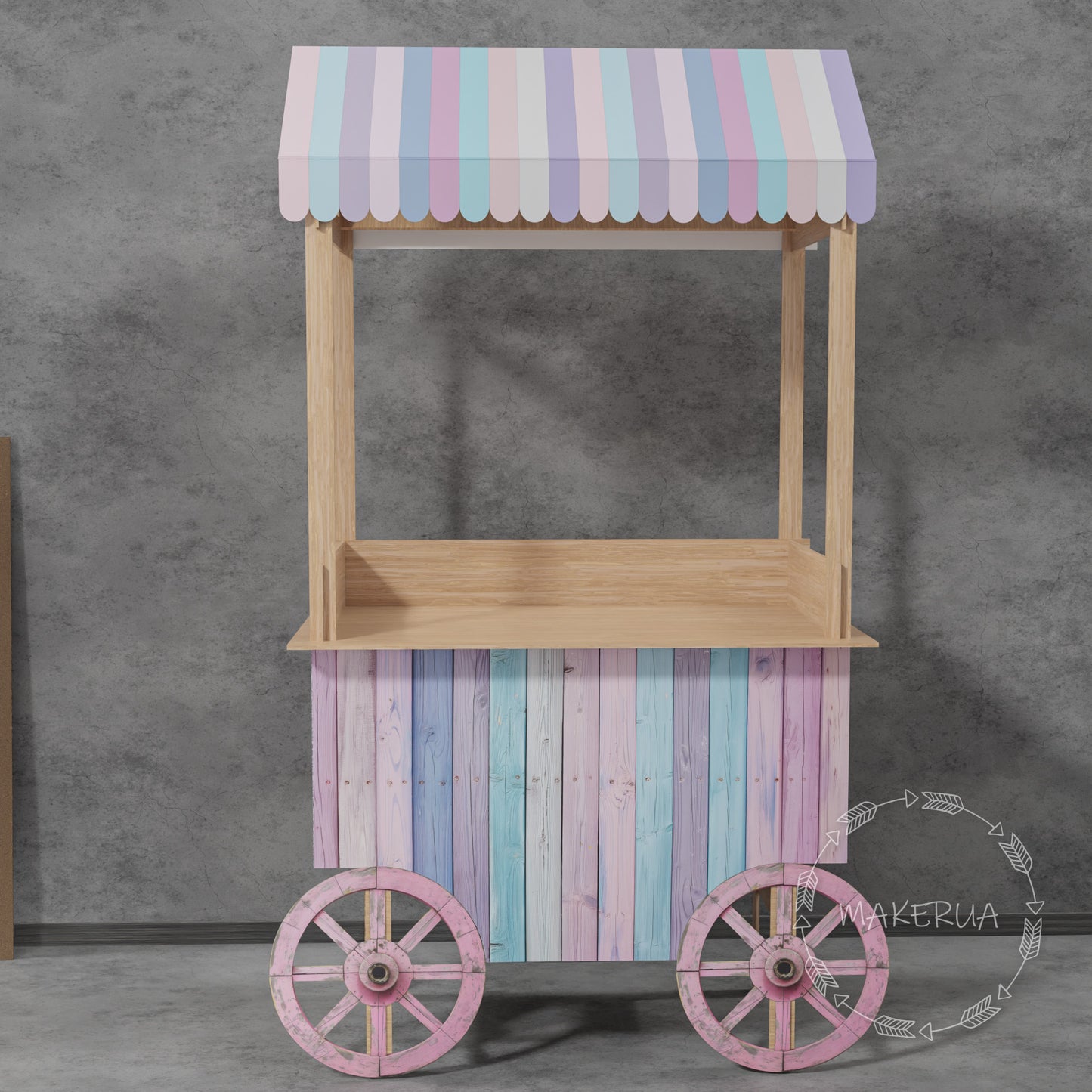 Sweet Candy Cart Birthday Wedding Party Props Decorations Cake Stand Table Pink Girl Ice Wheel Display Carriage Bar Baby Shower Event Decor