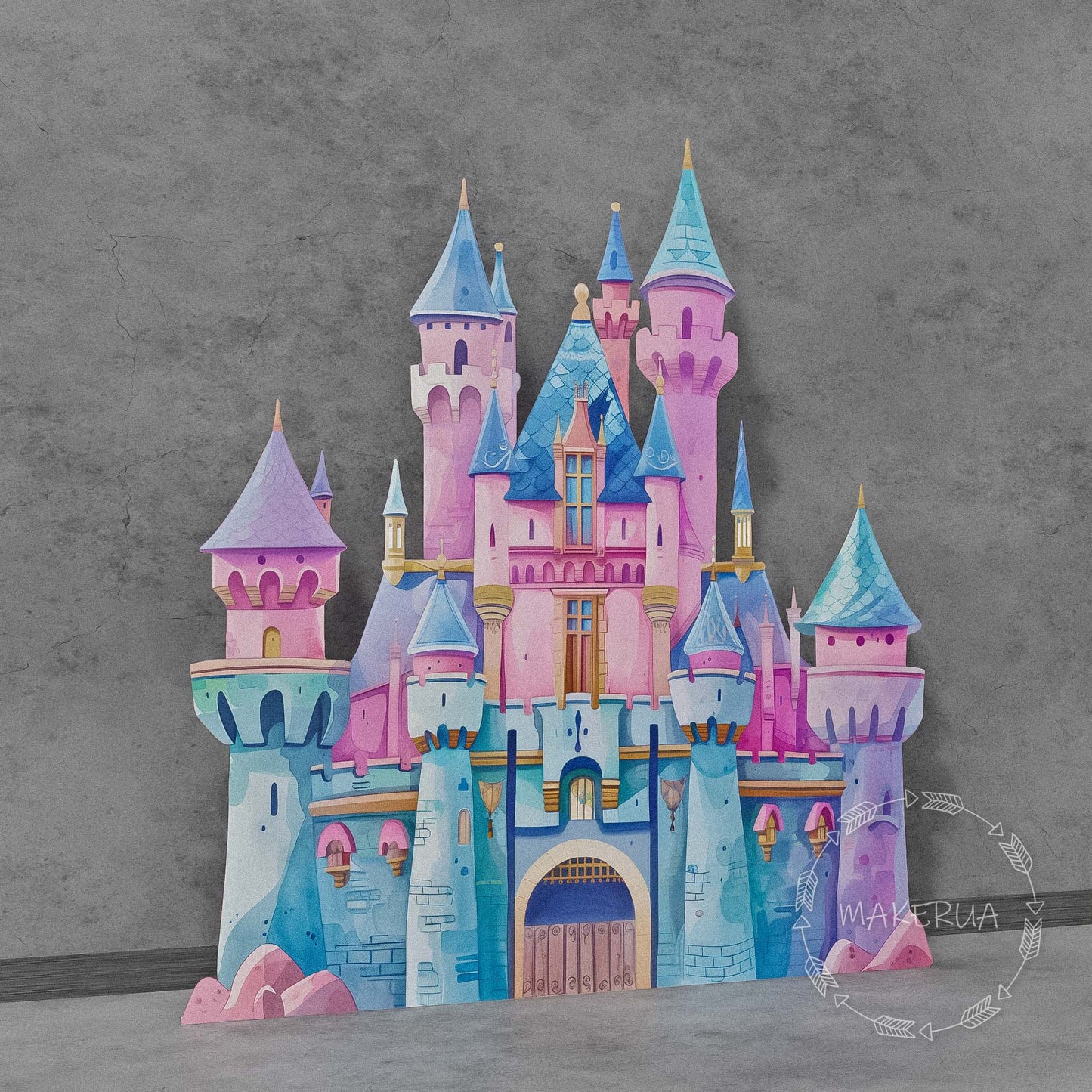 Princess castle backdrop for birthday party decorations with uv print