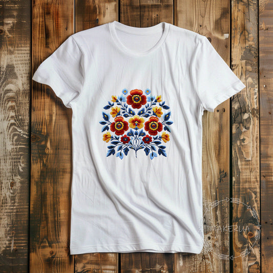 T-shirt ukraine embroidery style white black tee shirt print gift birthday