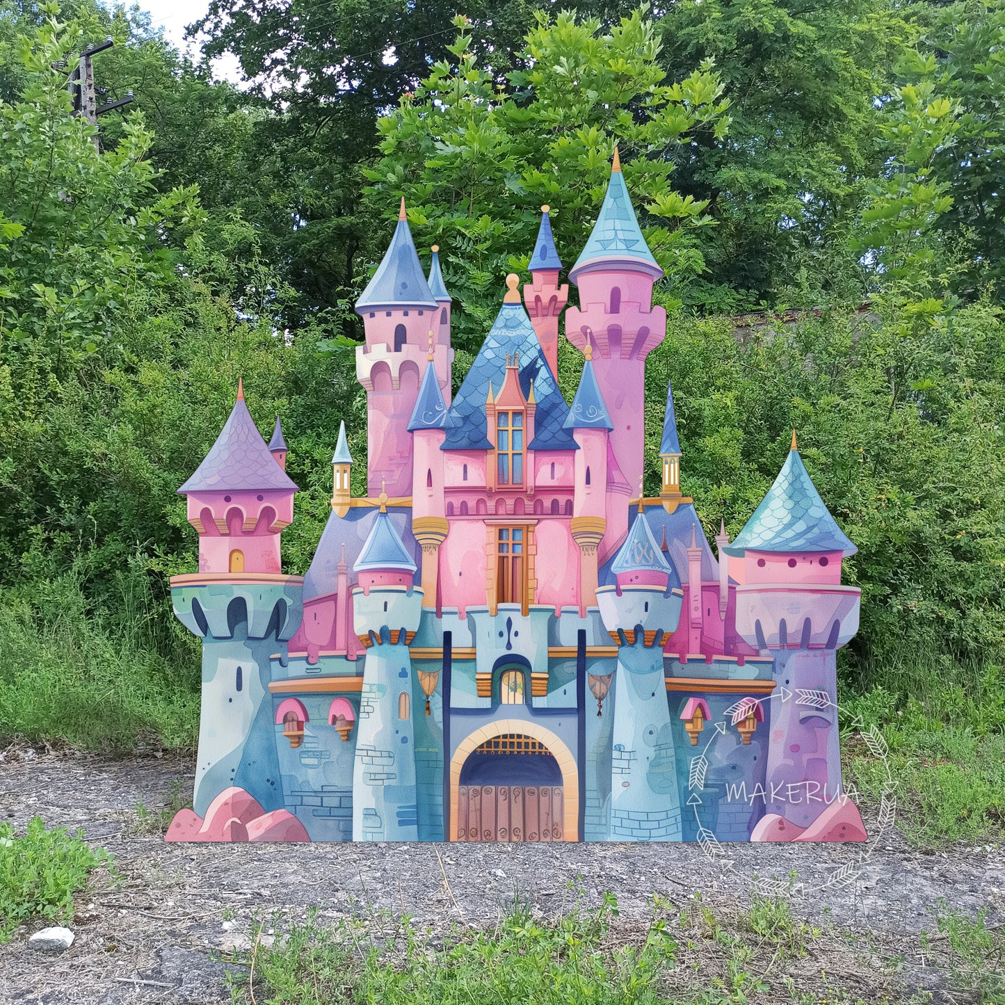 Princess castle backdrop for birthday party decorations with uv print