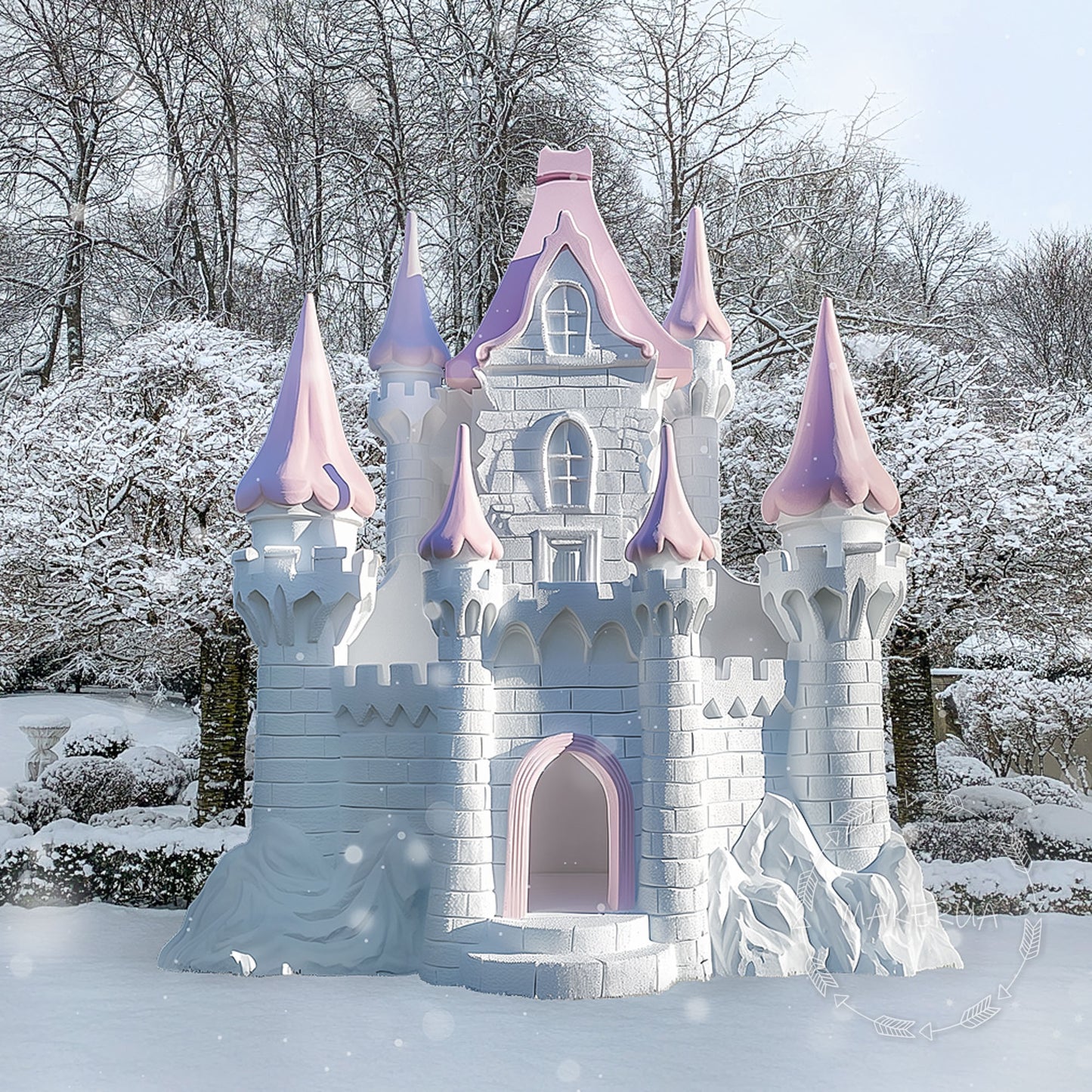 Princess castle 3D winter birthday party frozen decorations ice event props arch backdrop large huge decor styrofoam foam statue sculpture